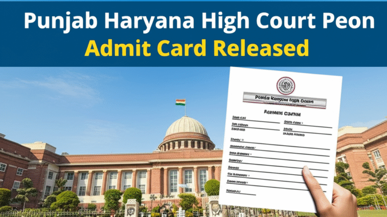 Punjab Haryana High Court Peon Admit Card 2025: Top Release